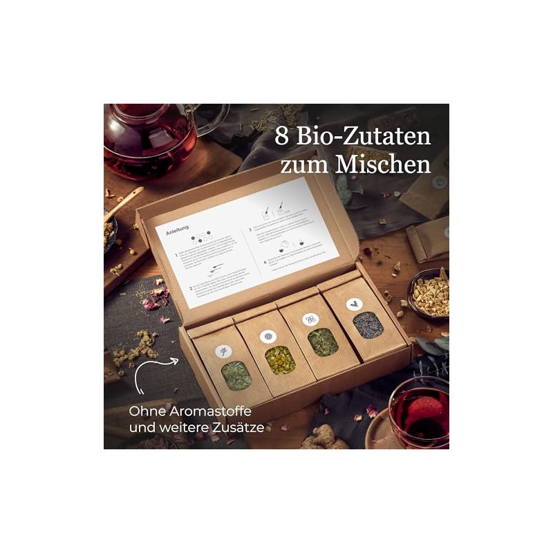 Tea Yourself Mixing Set Gift with Herbs - Organic Herbal