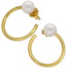 Minimalist Hoop Earrings Gold Plated Pearl Stud Earrings Small Hoop