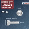 Kozelo 50pcs Cap Bolts [M1.6-0.35*6mm] 304 Stainless Steel Hex Socket
