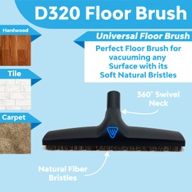 Wessel-Werk Central Vacuum Hose Kit with Floor and Household Vacuum Attachments, Crushproof Hose with On/Off Switch Control