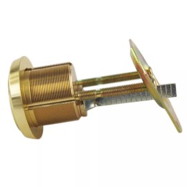 Mul-T-Lock Junior Polished Brass Rim/Mortise Cylinder With 2 Keys - Keyed Alike