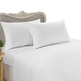 Luxurious Six (6) Piece WHITE Solid/Plain, EASTERN KING Size, 1000 Thread Count Ultra Soft Single-Ply 100% Egyptian Cotton, Extra Deep Pocket Bed Sheet Set with FOUR (4) PILLOW CASES 1000TC