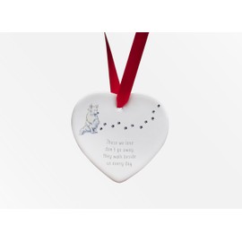 Image Industry Eskie Walk Beside Us Ceramic Heart - Dog Memorial - Memorial Gift - Hanging Decoration