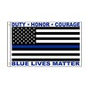 Noveltees BLUE LIVES MATTER police HONOR DUTY COURAGE 3 X