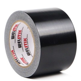 WELSTIK Heavy Duty Waterproof Duct Tape 4 Inch, Professional Grade Industrial Duct Tape for Repairs, DIY, Crafts, Indoor Outdoor Use, No Residue, Tear by Hand (3.77Inch X 45 Yards, Black)