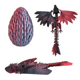 QOUXZ Dynamic 3D Printed Dragon Eggs with Dragon Inside，Wings Movable Feathered Wyvern,Full Articulated Crystal Flying Fidget Archaeoptera Animals Toy