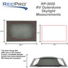 RecPro RV Skylight Outer Dome | 14" x 22" Universal