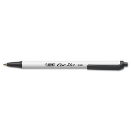 BIC Clic Stic Black Retractable Ballpoint Pens, Medium Point (1.0mm), 24-Count Pack, Round Barrel Design for Comfortable Writing