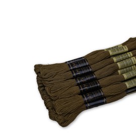 UMC STAG Pack of 12 Premium Embroidery Thread | 100% Egyptian Cotton Premium Skeins | Cross Stitch Embroidery Floss | Oeko TEX Certified Stranded Cotton | Ideal for Arts & Crafts (Drab Brown 889)