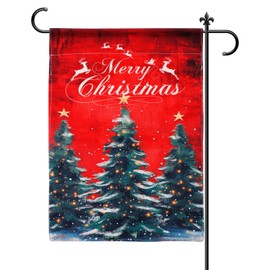 Christmas Garden Flag, Xmas Flags for Outside Christmas Tree Yard Flag Seasonal Outdoor Porch Flag Decor Winter Holiday Flag for Festive Lawn Decoration