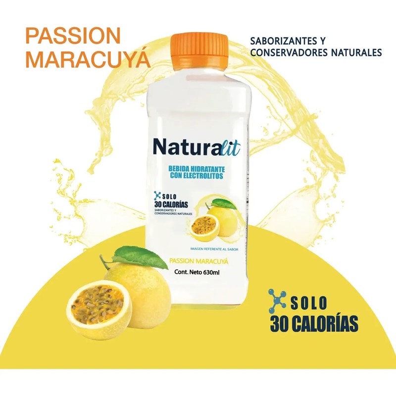 Bebida Con Electrolitos Sabor Maracuyá 12 Piezas Naturalit