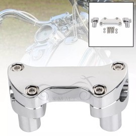 Unbranded Chrome 2" Risers 1" Handlebar Clamp For Harley Softail Deuce FXSTD Custom FXSTC