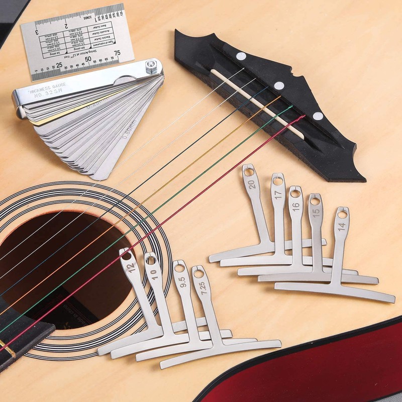 15 Pieces Guitar Luthier Tools Set Including String Action Ruler