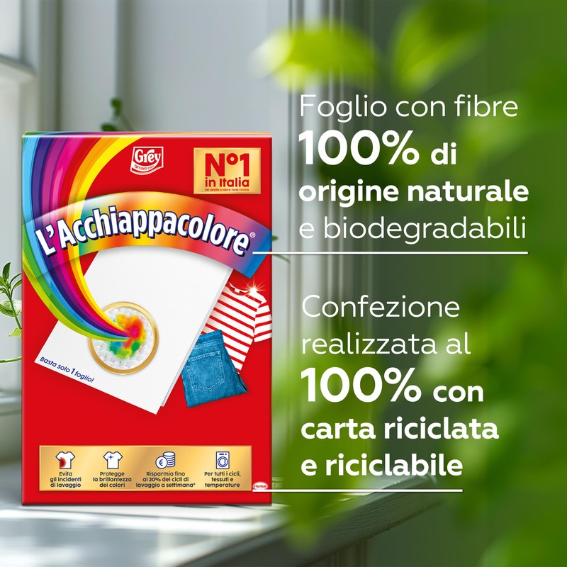 Grey L'Acchiappacolore Fogli Cattura Colore, Evita Incidenti Lavaggio, Confezione da