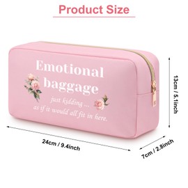 Funny Quotes Cosmetic Bag Humor Sarcastic Gifts for Girls Women Coworker Friend BFF Bestie Friendship Gifts Christmas Birthday Funny Sayings Gifts Oxford Cloth Pink Toiletry Zipper Pouch