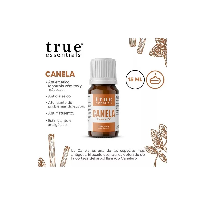 True Essentials Aceite Esencial Canela 100% Puro 15ml True Essentials