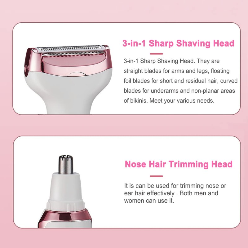 ANFOOS Electric Razor for Women,Hair Trimmer for Face Nose Eyebrow