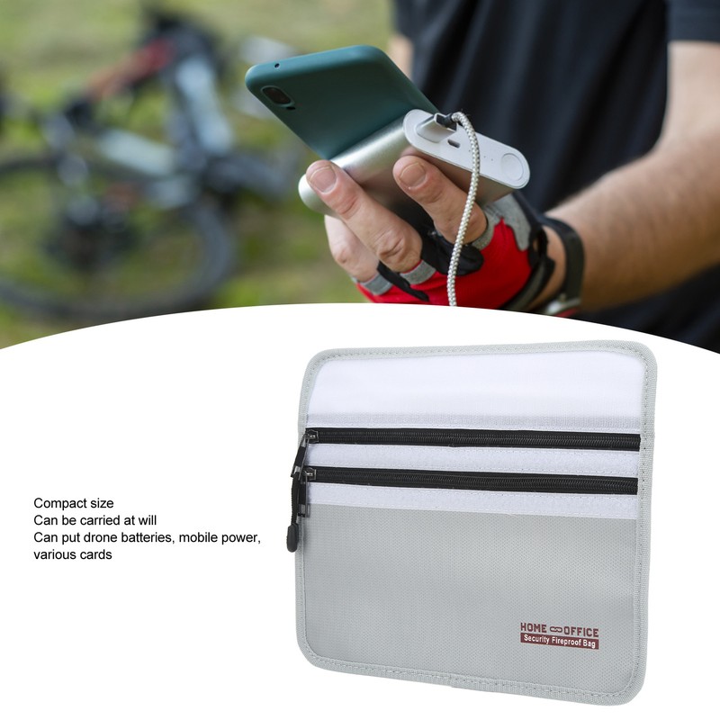 Fireproof Document Bag Waterproof and Fireproof Money Bag with Dual