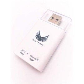 BLACK STORK SD & Micro SD Card Reader USB 3.0 Fast Copy Simultaneously 5GBps White