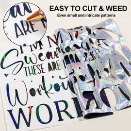 VINYL FROG Holographic Adhesive Roll 12" x5ft - Glitter Grey Permanent Rainbow Craft Vinyl for Cutter, DIY Cup Decals, Home Decor, Christmas