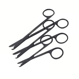 3 Pcs Spencer Suture Stitch Scissors with One Hook Blade Multifunction Cutting Set Includes Different Sizes 3.5" + 4.5" + 5.5" Shears Made of Stainless Steel, Black Fluoride Coated
