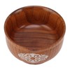 Wooden Rice Bowl Jujube Wood Anti Scald Exquisite Elegant Round