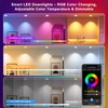 2 Inch Smart Recessed Lighting, 5W RGB WiFi LED Downlight,
