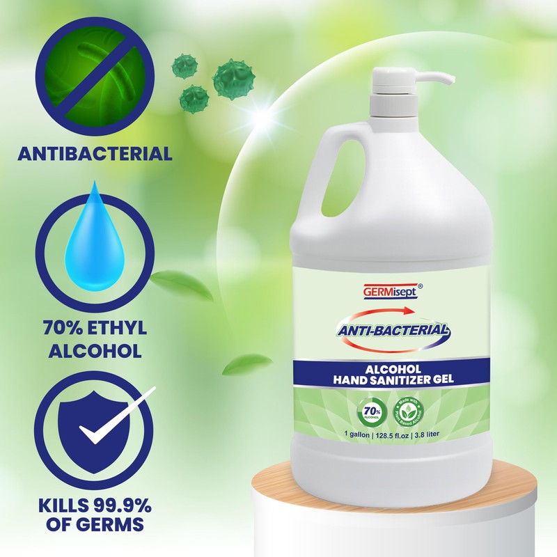 Hand Sanitizer Gel with Pump – 70% Alcohol Bulk Hand