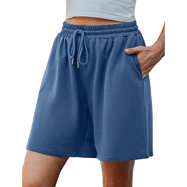 Migcaput Women's short trousers, sports shorts, beach shorts, sports shorts, running, fitness, casual shorts, Sky blue