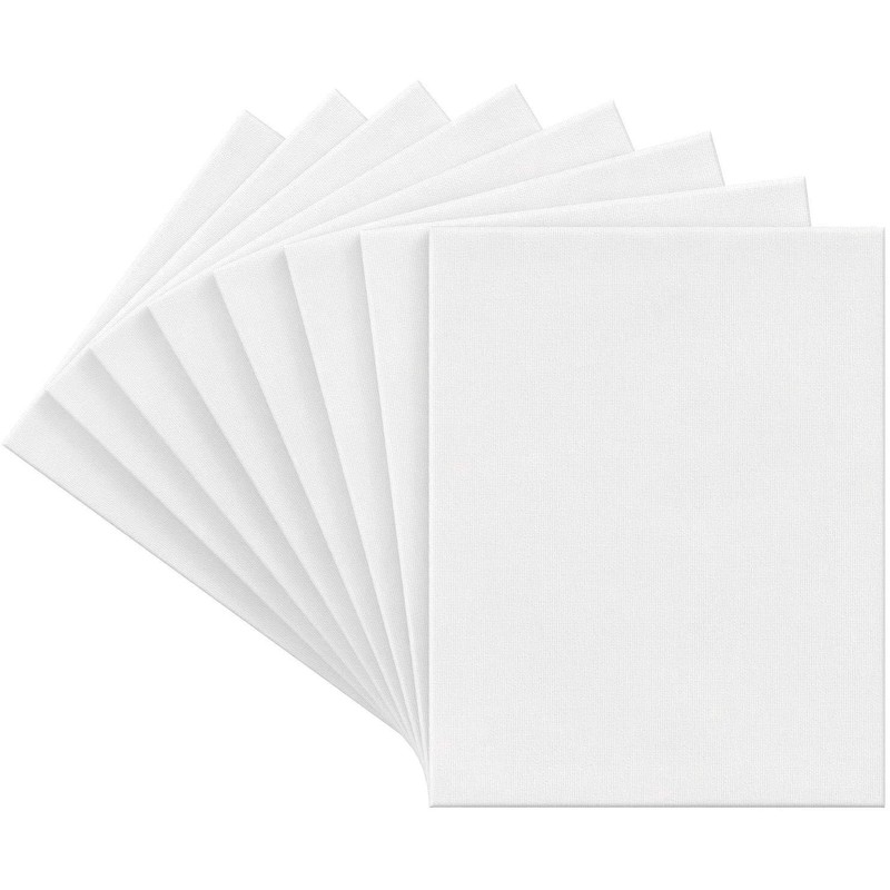 Arteza 11x14 Inch Stretched Canvas, Classic Pack of 8, Primed,