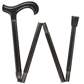 Folding Carbon Fiber Derby Walking Cane with Adjustable Carbon Fiber Shaft and Collar