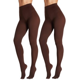 Seidiva Women's Tights 80 Denier Opaque Tights Matte Women's Tights in Over 25 Colours, 2 x brown, L-XL