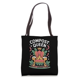 Compost Queen Throne Funny Garden Worm Design Tote Bag