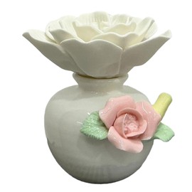 Essential Oil Passive Flower Diffuser -Lotus Flower Porcelain Aromatherapy Diffusers for Small Mini Room, Desk Decorative, Bathroom (Lotus)