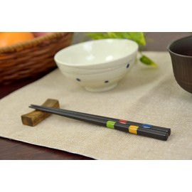 Aoba Children's Chopsticks, Dishwasher Safe, Natural Wood, Dragonfly Ball, Four Seasons Color, Black, 7.1 inches (18 cm)