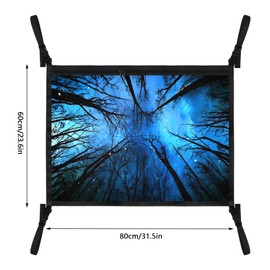 Blue Starry Night Sky Fantasy Trees Car Ceiling Cargo Net Large Storage Pocket 31.5"X23.6" Adjustable Roof Double Layer Net Strengthen Loadbearing Storage Organizer for SUV Trip Camping