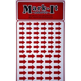 Removable Mark-it Brand Arrows for maps, Reports or Projects, Two Sizes per Sheet - red