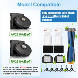 RV2310AE Replacement Accessories for Shark AV2310AE RV2310AE Matrix Vacuum Part inculdes 1 Brush Roller, 2 Hepa Filter, 2 pre-motor Filter, 2 Foam & Felt Filters anf 6 Side Brush