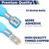 haisstronica 100pcs Blue Heat Shrink Female Spade Connectors,16-14 Gauge Insulated