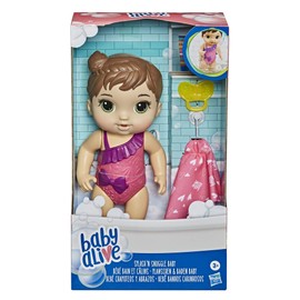 Baby Alive Splash'n Snuggle Baby Brown Hair Doll for Water Play, with Accessories…