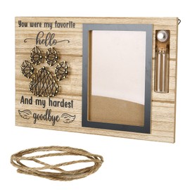 Pet Memorial Picture Frame, Wooden Dog Remembrance Frame with Hair Collection Bottle, Always Remember Pet Picture Holder for Puppy