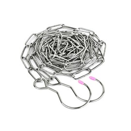 Clothesline Stainless Steel with Hooks, Rust Resistant, Laundry Chain, Hanging Rope, Portable, Easy to Hang, Adjustable Length, Laundry Storage, Travel, Camping, Business Trips, Rainy Season, Indoor