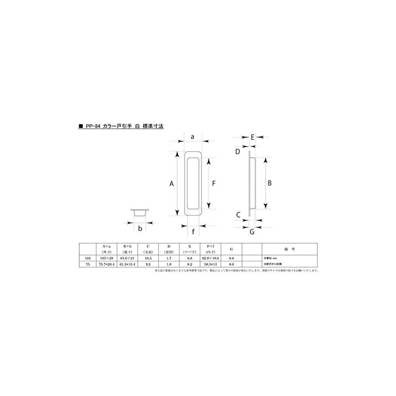 Bidoor PP-84 Color Door Pulls, White, 3.0 inches (75 mm),
