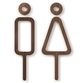 MOHEIM SIGNS RESTROOM Restroom Toilet Sign Men Women Men Women Pictogram (Walnut)
