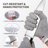 ADORAMBLING 2PCS Oyster Shucking Knife + 4PCS A5 Cut-Resistant Gloves(2M+2L),8"