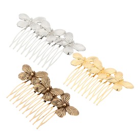 Baluue 3pcs Vintage Butterfly Hair Comb Elegant Headpiece for Brides Unique Retro Hair Accessories Antique for Weddings and Special Occasions