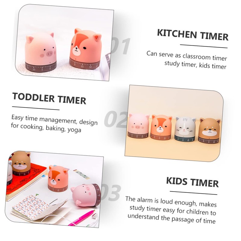 ABOOFAN 2pcs Timer Mechanical Countdown Timer with Loud Alarm for