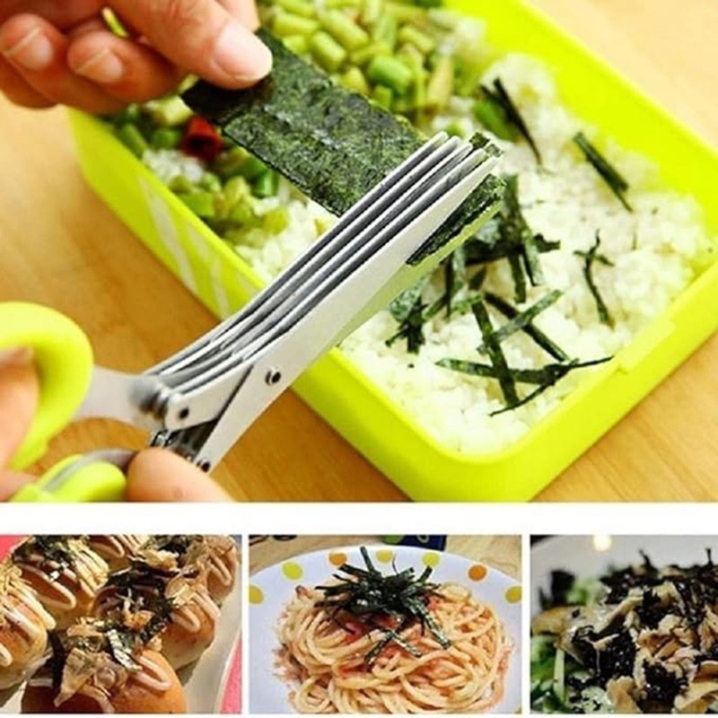 Set of 3 Herb Cutter Scissors 5 Blade Kitchen Scissors