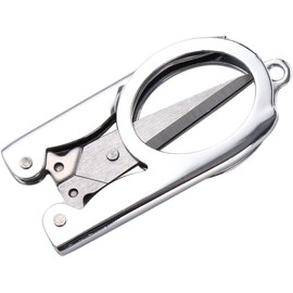 1Pc Silver Folding Scissors Office Supplies Embroidery Foldable Pocket Stainless Steel Mini Fishing Scissors Handmade Crafts Scissors Craft Scissors