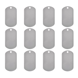 Paialco Stainless Steel Military Dog ID Tags, 12pcs